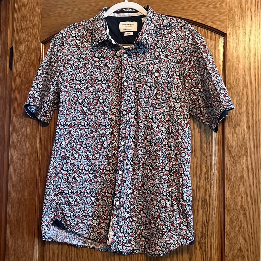 Paper, Denim & Cloth Floral, Slim Stretch Fabric, short-sleeved button down